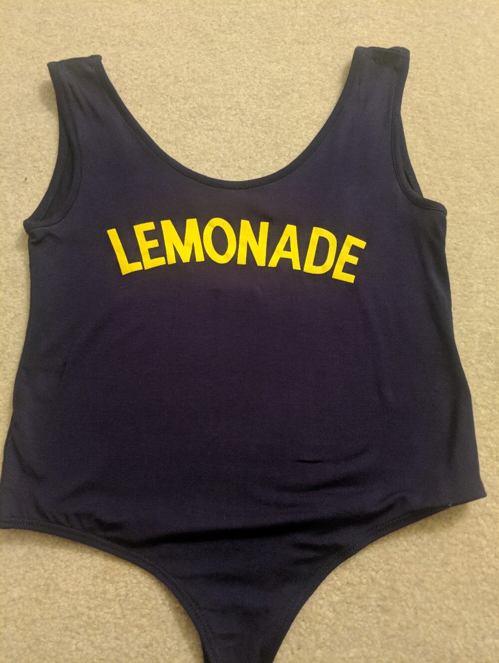 Navy Blue 'Lemonade' Graphic Bodysuit